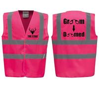 Groom Doomed Stag Vest! Pink Hi Vis Vest -Ideal For Stag Do & Stag Nights XXL