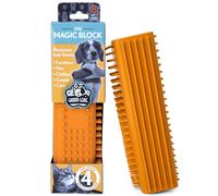 Groom Genie Magic Pet Hair Block Brush (Canyon Orange) | Ultimate Dog & Cat Hair Remover for Sofa, Furniture, Carpet, Bedding, and Clothing | Reusable, Durable, and Easy to Use