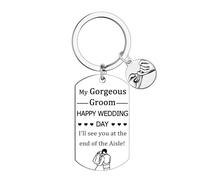 Groom Gifts To My Gorgeous Keyring Husband to Be Gift Wedding Day Gifts from Bride Engagement Gift for Husband Birthday Gifts from Wife Groom Present I'll See You at The End of The Aisle Key Ring