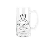 Groom Glass Stein - Wedding Roles Beer Glass Thank You Gift - 450ml Drinking Cup/Tankard with Handle Present