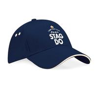 Groom I'm On A Stag Do Stag Night Baseball Cap Gift, Wedding Day Keepsake for Groom, Men's Stag Do Party Accessory, Favour Present (Cotton, Navy/White Trim)