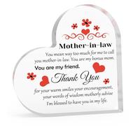 Groom Mum Thank You Gift Mother in Law Wedding Gift from Bride Acrylic Keepsake Mother-in-law's Birthday Gift Mother's Day Gift for Bonus Mum Acrylic Heart Plaque Wedding Appreciation Gift for Mum