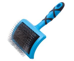 GROOM PROFESSIONAL Amplifier Firm Slicker Dog Brush - Perfect for Amplifying Dog Coat Volume & Removing Knots & Tangles - Dual Purpose - Large