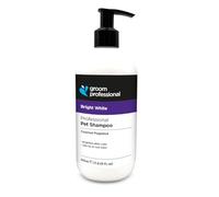 GROOM PROFESSIONAL Bright White Dog Shampoo - Coat Whitening Shampoo for Dogs - Enhances White Tones - Deep Cleansing Formula for Dirty Coats - Added Coconut Oil for Soothing Dry or Itchy Skin, 350ml