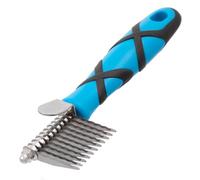 GROOM PROFESSIONAL Dematting Rake & Comb for Dogs - Dematting Brush for Dogs - Undercoat Rake - Detangling Brush for Grooming - Grooming Rake with Ergonomic Handle, Small