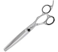 GROOM PROFESSIONAL Professional Thinning Scissors - 46 Tooth, Black, Ambidextrous, Ideal for Grooming Salon