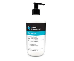 GROOM PROFESSIONAL Tea Tree Oil Dog Shampoo - Soothing Relief for Dry, Itchy Skin - Deep Cleansing & Conditioning with Natural Tea Tree Extract - Moisturising Formula for All Breeds & Puppies, 350ml