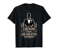 Groom Today Husband Tomorrow Groomsman Engagement for Groom Value Graphic T-Shirt, Men, Black, M