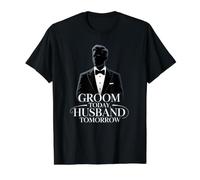 Groom Today Husband Tomorrow Groomsman Engagement for Groom Value Graphic T-Shirt, Men, Black, M