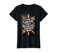 Groom Today Husband Tomorrow Groomsman Engagement for Groom Value Graphic T-Shirt, Women, Black, M
