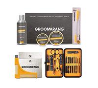 Groomarang 20pc Male Grooming Kit | All in One Mens Gift Set | Includes Beard Shaping Comb, Manicure Kit, Shaving Cream Gift For Him & More!