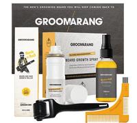Groomarang Beard Growth Kit for Men GROOMARANG 0.5mm Beard Roller with 540 Titanium Needles, Beard Growth Spray 60ml, Disinfectant Spray 100ml, & Beard Shaping Comb In Gift Box