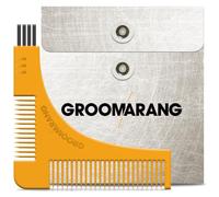 Groomarang Beard Styling and Shaping Template Comb - Perfect Lines & Symmetry for Face and Neck, Easy Beard Line Up Tool for Men