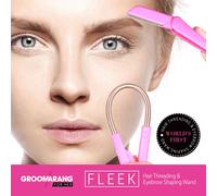 Groomarang for Her- Fleek - World's First & Only- 2 in 1- Facial Hair Remover Epilator Kit and Eyebrow Shaping Wand for Removing Unwanted Facial Hair Eyebrow Razor Trimmer Dermaplaning