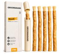 GROOMARANG Miswak Stick x6 - Natural Chewable Wooden Toothbrushes | Organic Teeth Cleaning & Fresh Breath | Made from Salvadora Persica | Eco-Friendly, Biodegradable