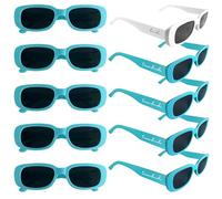 GroomBrideGifts 10 Pairs Sunglasses Sets for Bridesmaids Hen Night Decorations Party Favors Turquoise Trip Plain (Getaway Solids) 6*6