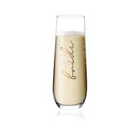 GroomBrideGifts Bride Wedding Stemless Champagne Flutes, Bridal Shower Gift.