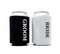 GroomBrideGifts Cute Wedding Gifts - Bride and Groom Novelty Can Cooler - Engagement Gift for Couples.