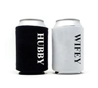 GroomBrideGifts Honeymoon Essentials Gifts - Hubby and Wifey Novelty Can Cooler|Wedding Engagement Gifts for Couples