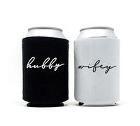 GroomBrideGifts Honeymoon Essentials Gifts - Hubby and Wifey Novelty Can Cooler|Wedding Engagement Gifts for Couples