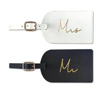 GroomBrideGifts Mr and Mrs Luggage Tags, Bridal Shower Gift, Honeymoon Travel Essentials, A Mr & Mrs, 4*3