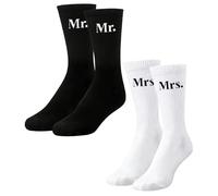 GroomBrideGifts Wedding Crew Socks Gifts - Just Married Decorations, Engagement Honeymoon Essentials., C1 Mr and Mrs, One size