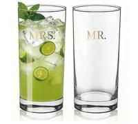 GroomBrideGifts Wedding Gifts for Couples,Mr & Mrs Wedding Highball Glasses,Drinking Glasses 10 Oz,Unique Gift for Engagement,Wedding, Newly-Married Anniversary
