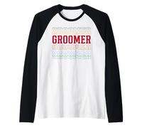 Groomer Funny Retro Layered Text Grooming Men Women Raglan Baseball Tee