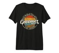 Groomer The Woman The Myth The Legend Vintage Stamp Grooming Premium T-Shirt