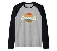 Groomer The Woman The Myth The Legend Vintage Stamp Grooming Raglan Baseball Tee