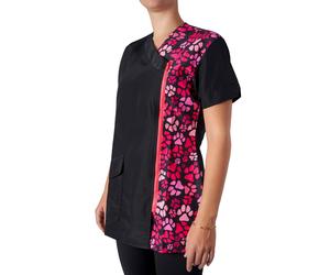 Groomers Kanji V-Neck Tunic Pink Paw Print