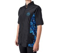 Groomers Mandarin Collar Tunic Black/Blue Paw - XL Size: X Large