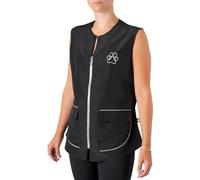 Groomers Winnie Dog Grooming Sleeveless Jacket - Pet Hair Resistant Waistcoat/Vest Top - Lightweight & Quick Drying - Black/Silver - Medium