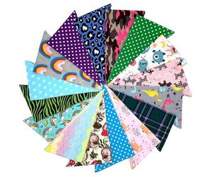 Groomers World - Pattern Bandanas - 100 Multi-Coloured Tieback Scarves - For All Dog Breeds & Sizes