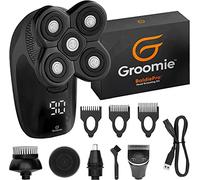 GROOMIE BaldiePro Electric Skull Shaver for Men & Women - 10,000 RPM Motor Head Shaver with Rotary Blades - IPX7 Waterproof Wet/Dry Shaver for Bald Heads - Rechargeable Nose & Ear Clipper/Trimmer