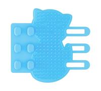 Grooming Cat Brush, Silicone Comb, Soft Bristles Flexible Gentle Touch Compact Reusable, Pet Grooming Tool for Daily Use Table Legs Climbing Frame Pet Massage, 5.91x6.3Inches, Blue