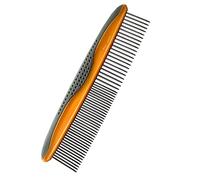 Grooming comb for dog LaiEdua Cat Comb with Stainless Steel Rounded Teeth Rubber Handle for Large, Medium and Small Dogs and Cats, Removes Loose Undercoat, Knots, Mats and Tangled Hair（orange）