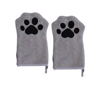 Grooming Gloves For Cats And Dogs - Coral Fleece | 2X Double-Sided Pet Care Gloves, Quick Drying Bath Towel For Cleaning, Hair Removal, Travel, Outings, Daily Use And Long-Haired Pets At Home