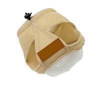 Grooming Hood with Clear Front Panel, Mesh Recovery Muzzle with Adjustable Drawcord for Daily Care Anti Lick Face Cover Mesh Hood Bath Restraint Grooming Helper Care Muzzle Mouth Guard