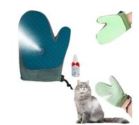 Grooming Mist Glove for Pets - Spray, Brush & De-Shed, Dog & Cat Grooming Glove Brush with Nano Spray, Anti-Static Silicone Tips, Pet Hair Remover for Shiny Coats & Furniture Cleaning (Deep Azure)