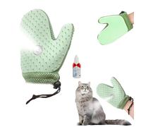 Grooming Mist Glove for Pets - Spray, Brush & De-Shed, Dog & Cat Grooming Glove Brush with Nano Spray, Anti-Static Silicone Tips, Pet Hair Remover for Shiny Coats & Furniture Cleaning (Fruit Green)