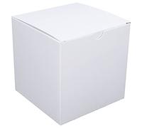 Groomsmen Gifts, Black Box 10pcs Tetragonum With Ribbon Recyclable Cardboard Matte Bridesmaid Square Boxes With Lids for Product Display (White)