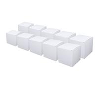 Groomsmen Gifts, Square Boxes With Lids Recyclable Cardboard Matte Bridesmaid 10pcs Tetragonum With Ribbon Black Box for Product Display (White)