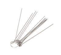 GROOMY 10pcs 0.6mm-1.3mm Guitar Nut Needle Files Nozzle Jet Gas Welding Tip Cleaner