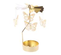 GROOMY Candle Holder Spinning Rotary Carousel Tea Light Stand Light Gift Wedding Home Decor Ornament Gifts - Butterfly