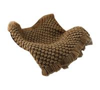 GROOMY Knitted Blanket, Cotton Wool Crochet Blanket, Baby Photography Accessories, Shooting Basket Filling, Brown