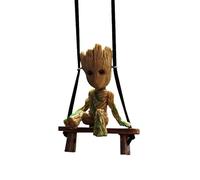 Groot Car Rearview Mirror Pendant, Swinging Tree People Car Mirror Accessories, Office Home Hanging Micro Landscape Decor Birthday Romantic Gift (Style Two)
