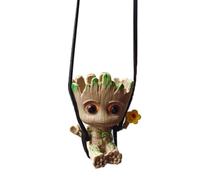 Groot Car Rearview Mirror Pendant, Swinging Tree People Car Mirror Accessories, Office Home Hanging Micro Landscape Decor Birthday Romantic Gift (Style Three)