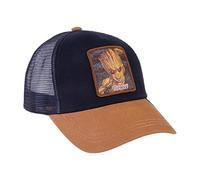 Groot Curved Visor Cap - Black and Brown - Suitable for Adults - with Embroidered Character Patch - Adult Cap with Adjustable Back Closure - Original Product Designed in Spain