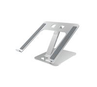groov e Laptop & Tablet Stand - Foldable Computer Stand for Desks with Height and Angle Adjustment - Non-Slip Pads, Ergonomic Position - For Laptops, Tablets and Devices Sized 10"-17" - Silver